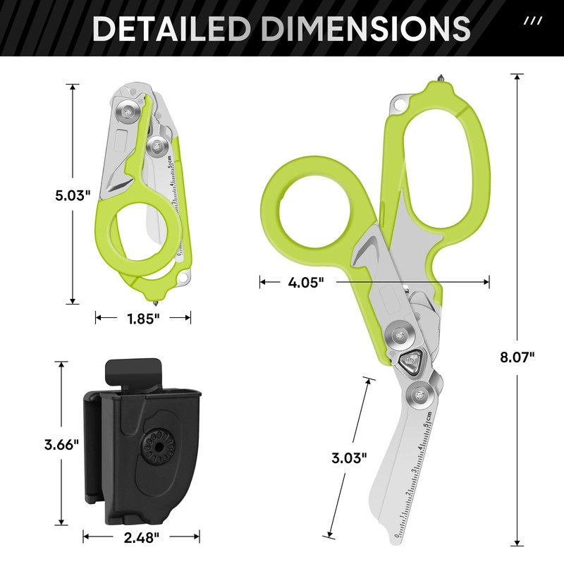 Emergency Shears with Strap Cutter and Glass Breaker Stainless Steel