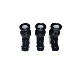 TW(S)-BNCP-BNCJ (3-Pack) Black BNC Male to BNC Female Right Angle Adapter - 90 Degree Coaxial Connector for CCTV, Video, RF Devices