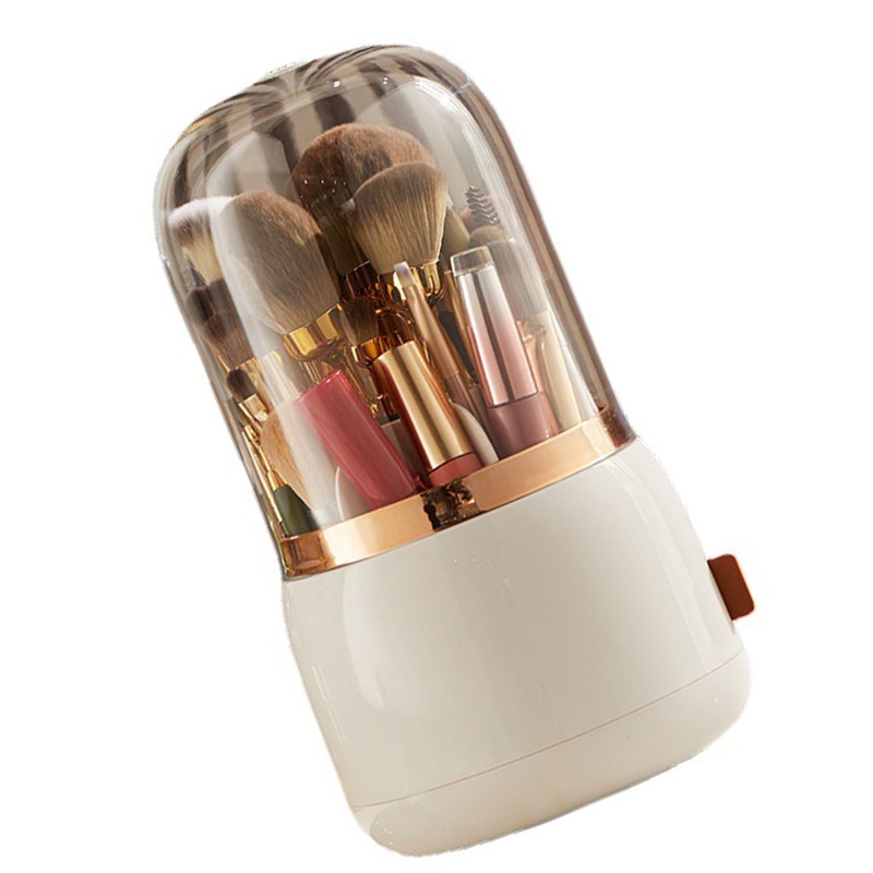 Makeup Brush Holder Multifunctional Brush Organizer Home Rotating Dustproof Cosmetic