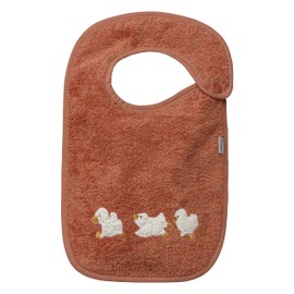 Terry Cloth Bib with Moisture Proof Insert, Side Press Stud and Edda Lou Duck Appliqué for Girls and Boys