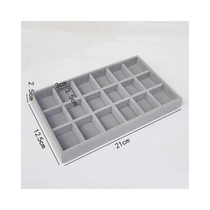 Vellure Velvet Jewelry Organizer Drawer Tray – Stackable Compartments for