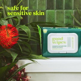 goodwipes Flushable Butt Wipes - Extra Large Adult Wet Wipes For Women & Men - Bathroom Essentials - Sewer & Septic Safe - Botanical Bliss, 318 Count (6 Packs + 1 Travel)