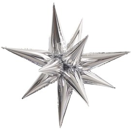 Large Foil 12 Point Silver Star Balloon