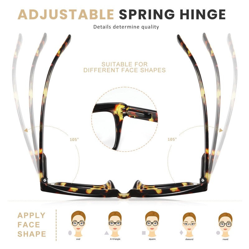 XVXV Reading Glasses for Women Men - Blue Light Blocking