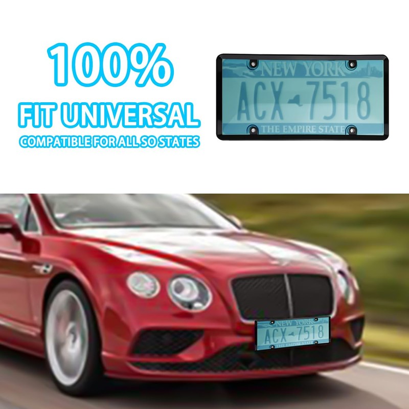 TSUGAMI Car License Plate Covers, 2PCS Vehicles License Frame Shield
