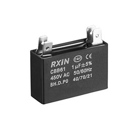 uxcell Ceiling Fan Capacitor CBB61 1uF 450V AC Double Insert Metalized Polypropylene Film Capacitors 36.5x11x24.5mm for Water Pump Motor Generator