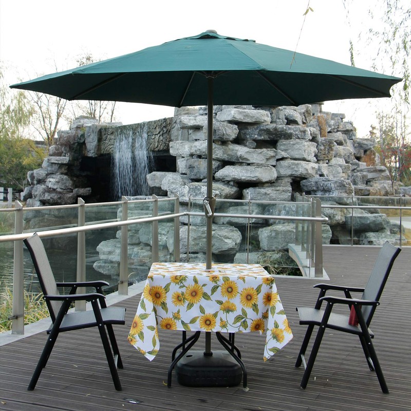 EHouseHome Outdoor Indoor 60inch SquareTablecloth with Umbrella Hole and Zipper,