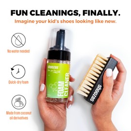 Shoozas Kids Shoe Cleaner Kit - Fun and Mess-free, No Water Needed, Non-Toxic, Quick Dry, Made from Coconut Oil Derivatives, Best for Leather, Plastic, Rubber, Soles, and More.