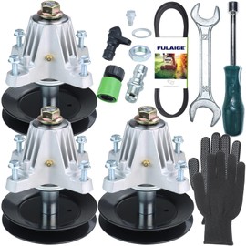 FULAIGE 3 Pack Pre-Greased 918-06978 Spindle Assembly with 490-900-M061 Deck Wash Kit 954-04329A Belt for Cub Cadet RZT-L54, RZT-L54KH, RZT-L54KW, RZT-S54KW, RZT-S54KH, ZT1-54, ZT2-54 Rider Mowers