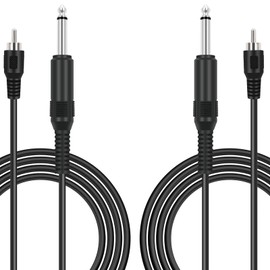 Bolvek RCA to 6.35mm 1/4 inch, 2 Pack 6ft RCA Male to 6.35mm TS Mono Male Jack Adapter Audio Cable for Speaker Mixer Amplifier TV AV Receiver Guitar