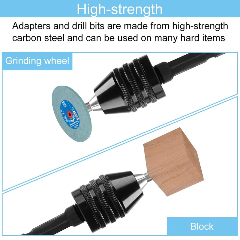 EATBALE Keyless Drill Chuck Adapter 0.3-6.5 mm and 0.3-3.6 mm