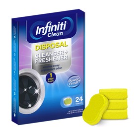 Garbage Disposal Cleaner and Deodorizer Tablets - Kitchen Sink Cleaner and Deodorizer, Septic Safe, Lemon Scent, Removes Odor-Causing Residues (24 Pack)