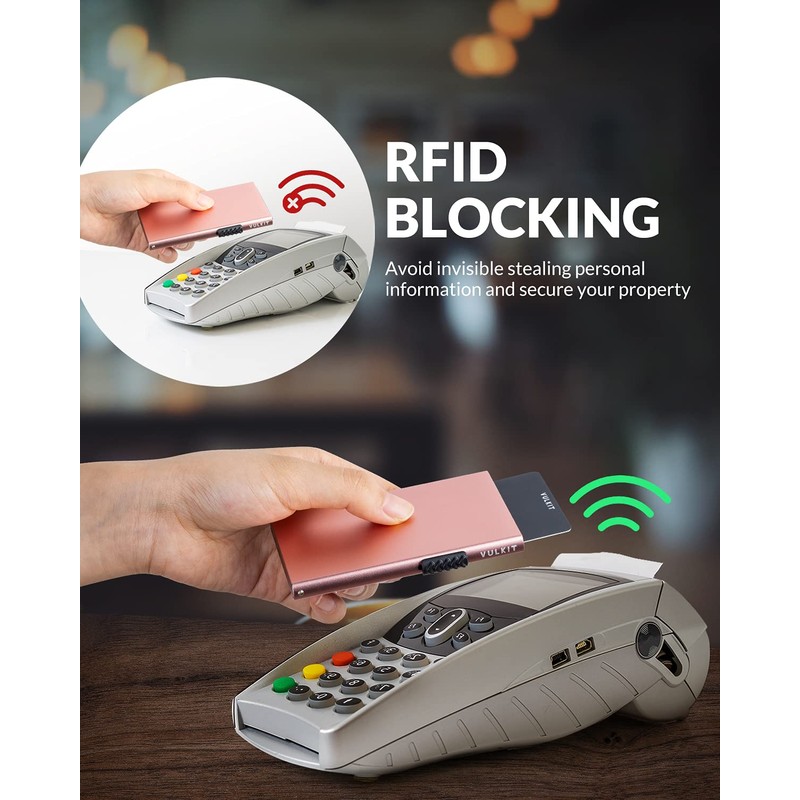 VULKIT Card Case for Men, Credit Card Holder, RFID Blocking