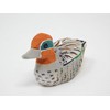 Selsela Eurasian Teal Wooden Duck Figurine - Miniature Bird Statue