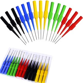 RUNCCI-YUN 15pcs back probe pins,Multimeter probe pins,Test Lead Back Probe Automotive Back Probe for Car Repairing and Laboratory Electric Multimeter Testing (Red Blue Black Yellow Green)