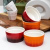 Set Of 4 Ombre Ramekin Dishes Red Orange Stoneware 200ml