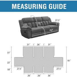 H.VERSAILTEX 100% Waterproof Recliner Sofa Cover Recliner Couch Cover for 3 seat Non Slip Reclining Couch Cover for Dog Washable Furniture Protector with Elastic Straps(Recliner Sofa, Chocolate)