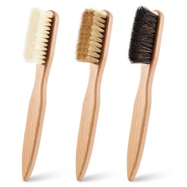 3 Pcs Wood Laundry Stain Brush Stain Remover Brushes with Boar Bristle Small Stain Brush for Clothes for Scrubbing Stains from Furniture Fabric Leather(3 Pcs C)