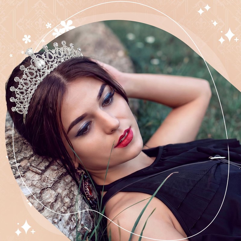 20 Pcs Crystal Queen Tiara Crown for Women with Combs,