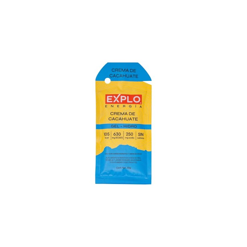 Explo Gel Energético Crema Cacahuate 35g Pack Bcaas Electrólitos Miel