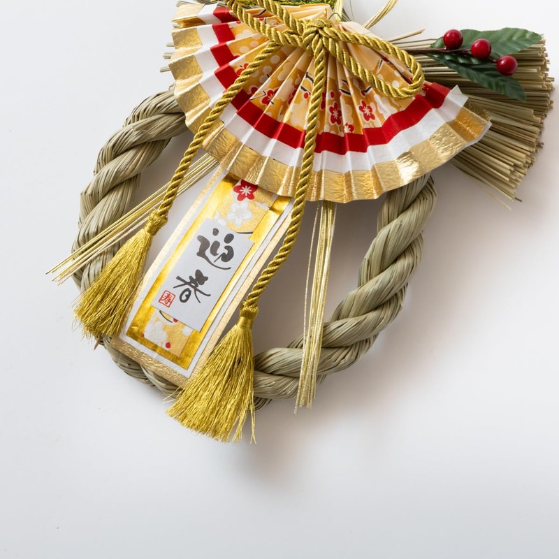 Hideshime New Year Decoration Shimenawa Entrance Wreath Golden Longevity Happiness