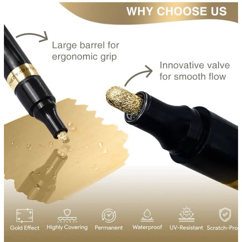 ZOET 2 SETS Liquid Gold Marker Paint Pens Outline/Fill Paper