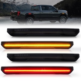 NEIFILES LED Side Marker Lights Compatible with GMC Sierra HD 2500 3500 2020 2021 Front Rear Dual Fender Bumper Lamps Smoked Lens Pack of 4