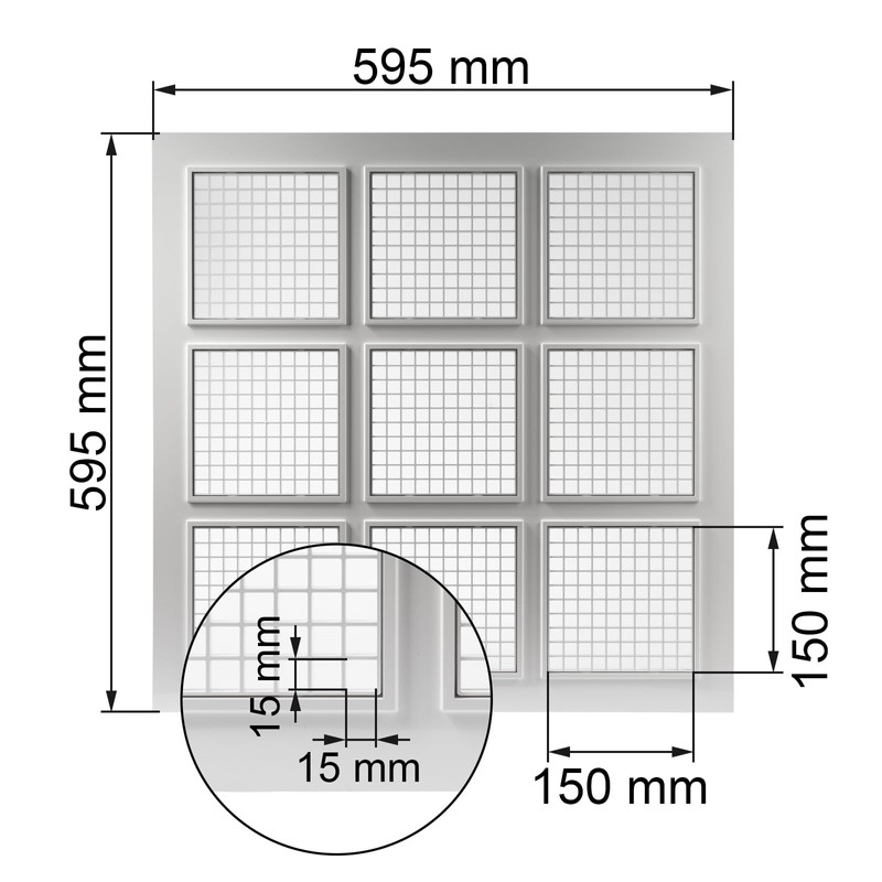 Vent Systems 2' x 2' ft Plastic Suspended Ceiling Plate
