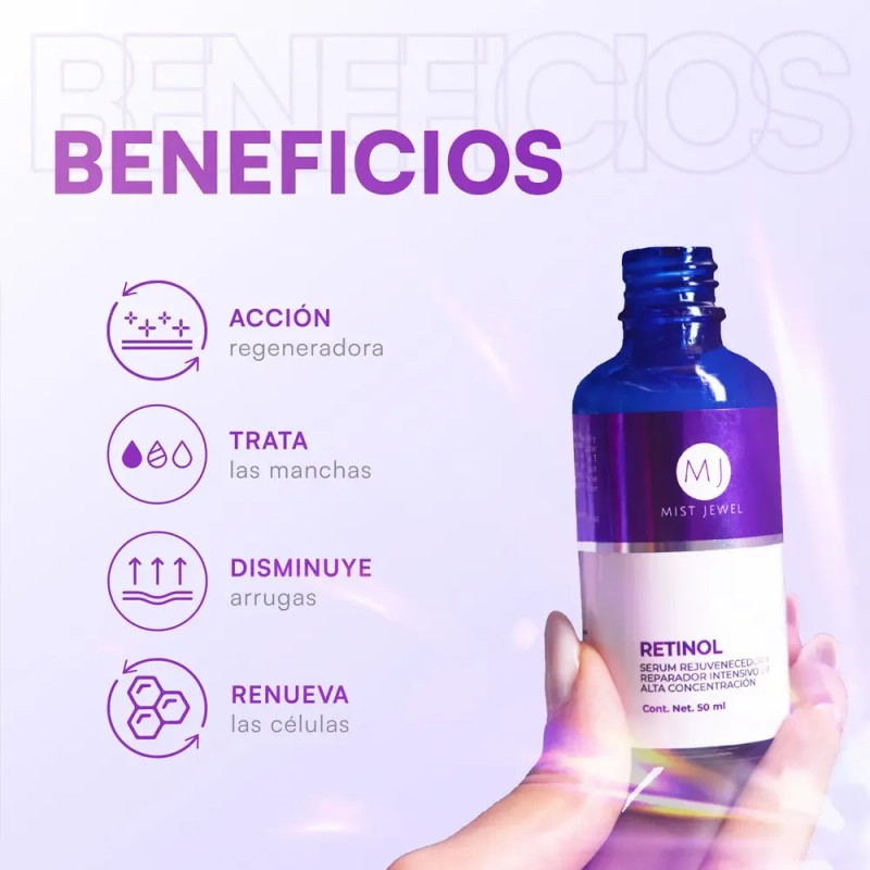 Mist Jewel Serum Facial Retinol (vit A), Ácido Hialurónico,