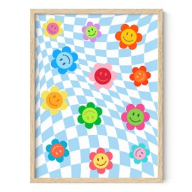 HAUS AND HUES Y2K Posters For Room Aesthetic - Trippy Posters for Room, Aesthetic Wall Posters, Aesthetic Wall Prints for Bedroom (Beige Frame, 12x16)