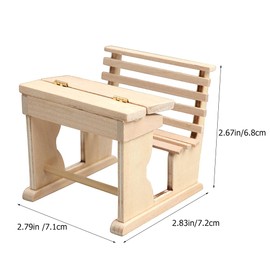 Toyvian Chair Desk Doll Accessories Table Imaginative Photo Dollhouse Writing Support Miniature Children Props Decoration Statue Tiny Figure Scene Classroom Micro