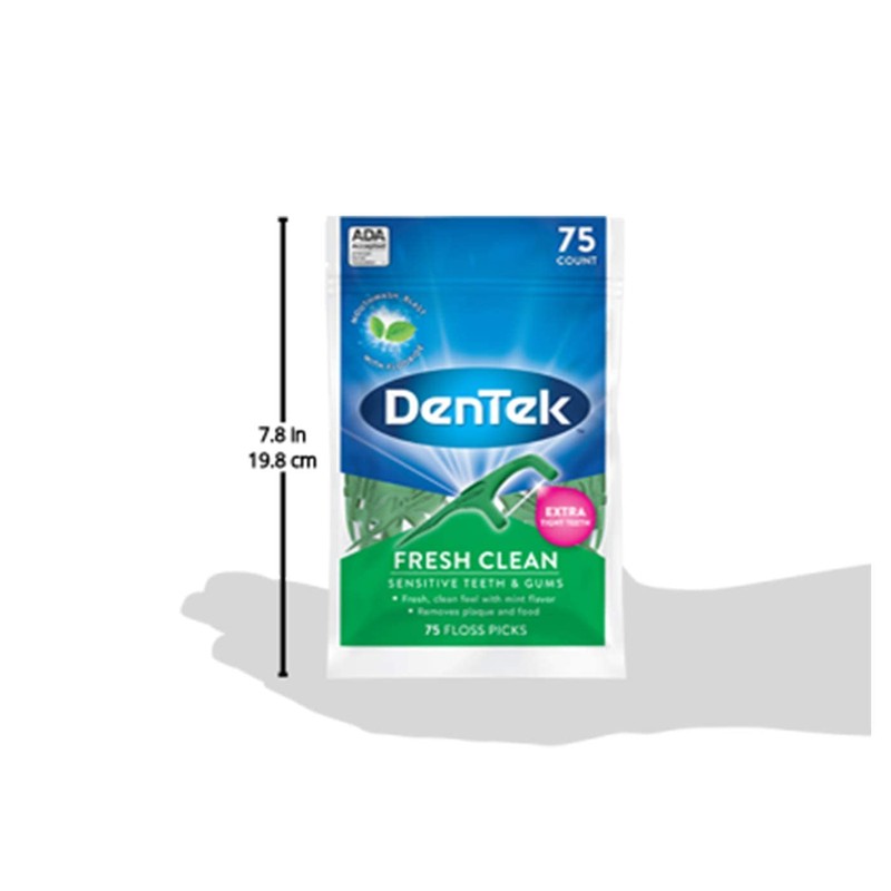DenTek Fresh Clean Floss Picks, for Extra Tight Teeth, 75