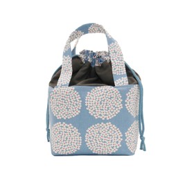 Lunch Bag, Cold Retention Bag, Lunch Bag, Handle, Drawstring Type, Hydrangea Blue