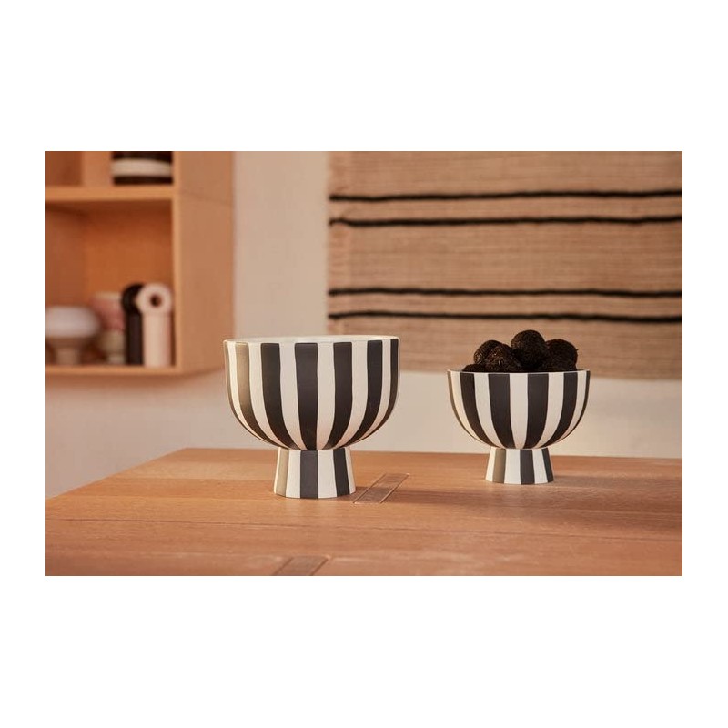 OYOY Toppu Bowl - White Stoneware Bowl in Scandinavian Design,
