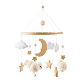 Montessori - Móvil para cuna, para cuna de bebé para niños y niñas, para moisés, decoración de guardería para colgar el recámara del bebé, juguetes para calmar el género neutro para bebé (beige)