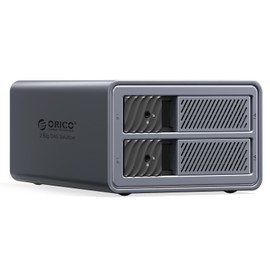 ORICO RAID Hard Drive Enclosure 2 Bay USB 3.0 for 2.5/3.5 inch SSDs HDDs Up to 44TB Support 0/1/JBOD/CLEAR Raid Modes Tray-Less Locking Expansion Backup(Aluminum Alloy)-9828RU3