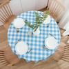 MANGATA CASA Sky Blue Gingham Round Tablecloth-2Pcs Checkered Table Cloth
