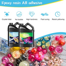 Epoxy Resin, Crystal Clear Anti-Yellowing Art Resin That,Table Top, Art Resin, Craft, Jewelry Casting, DIY, Tumblers & Wood, Food Safe, Heat & UV Resistant -2 Part Resin Kit (2 Gallon Black Bucket)