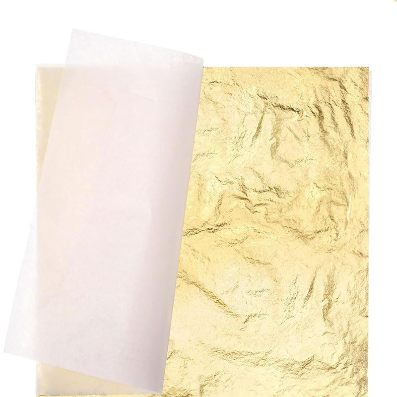 200Pcs Imitation Gold Leaf Sheets, Gold Leaf Sheets for Arts,