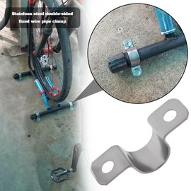 OTOTEC 10pcs Stainless Steel Double Hole Fixed Wire Conduit Clamp with Inner Diameter M10 and Hole Diameter 4mm is Used to Fix Cable and Hose Steel Pipes