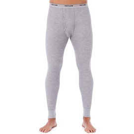 Fruit of the Loom Men's Waffle Weave Thermal Underwear Pant, Light Grey Heather, Large