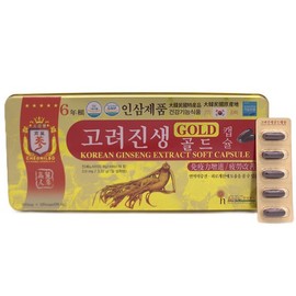 6년근 고려진생골드캡슐 120캡슐 인삼캡슐 홍삼캡슐 6-Year-Old Red Ginseng Gold Capsule 120 Capsules Ginseng Capsule Red Ginseng Capsule
