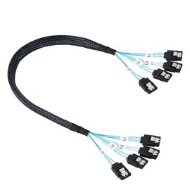 Twozoh 4 SATA 7 Pin Female to 4 SATA 7 Pin Female, 6 Gbps, 0.5 m SATA Cable for Hard Drives and SATA Devices