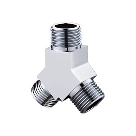 3 Way Diverter Valve Y Shape Adapter Connector Shower Arm Diverter Valve for Angle Valve Hose, Bath Shower Arm, and Toilet Bidet Sprayer Faucet (Male-Male-Male)