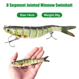 Pack of 5 Pike Baits, Artificial Bait Wobbler Pike, Fish Bait 14 cm/26 g, Swimbait Lifelike for Zander, Perch, Trout, Fishing Bait for Fresh and Salt Water, Bass Bait and Zander Bait