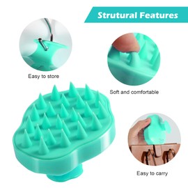 URTHEONE Hair Scalp Massager Shampoo Brush,Soft Silicone Hair Brush for Wet Dry Oily Curly Straight Thick Thin Rough Long Short Natural Men Women Kids Pets Hair Care Tools(Light Green)