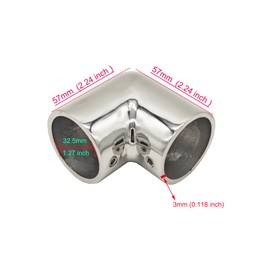 LBKYJ Boat Handrail Fitting, 2-Way 90 Degree Elbow Hardware, 316 Stainless Steel, Pipe Connector for O.D. 1-1/4 inch (32.5mm) Pipe Tubing