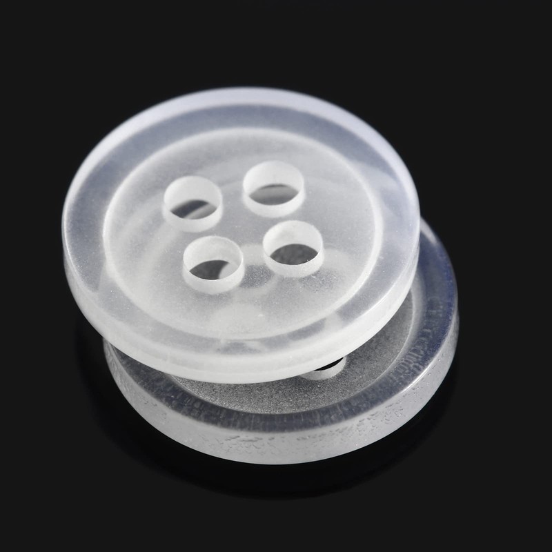dophee 100pcs Plastic White Buttons for Crafts, 4 Holes Round