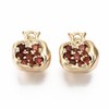 DanLingJewelry 30Pcs Pomegranate Charms Brass Micro Pave Cubic Zirconia Fruit