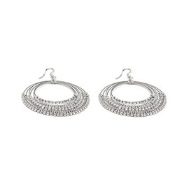 Vestopazzo Silver Plated Multi Circle Earrings with Micro Nuggets Handmade Nickel Tested MI3053 Silver, Silver, No Gemstone